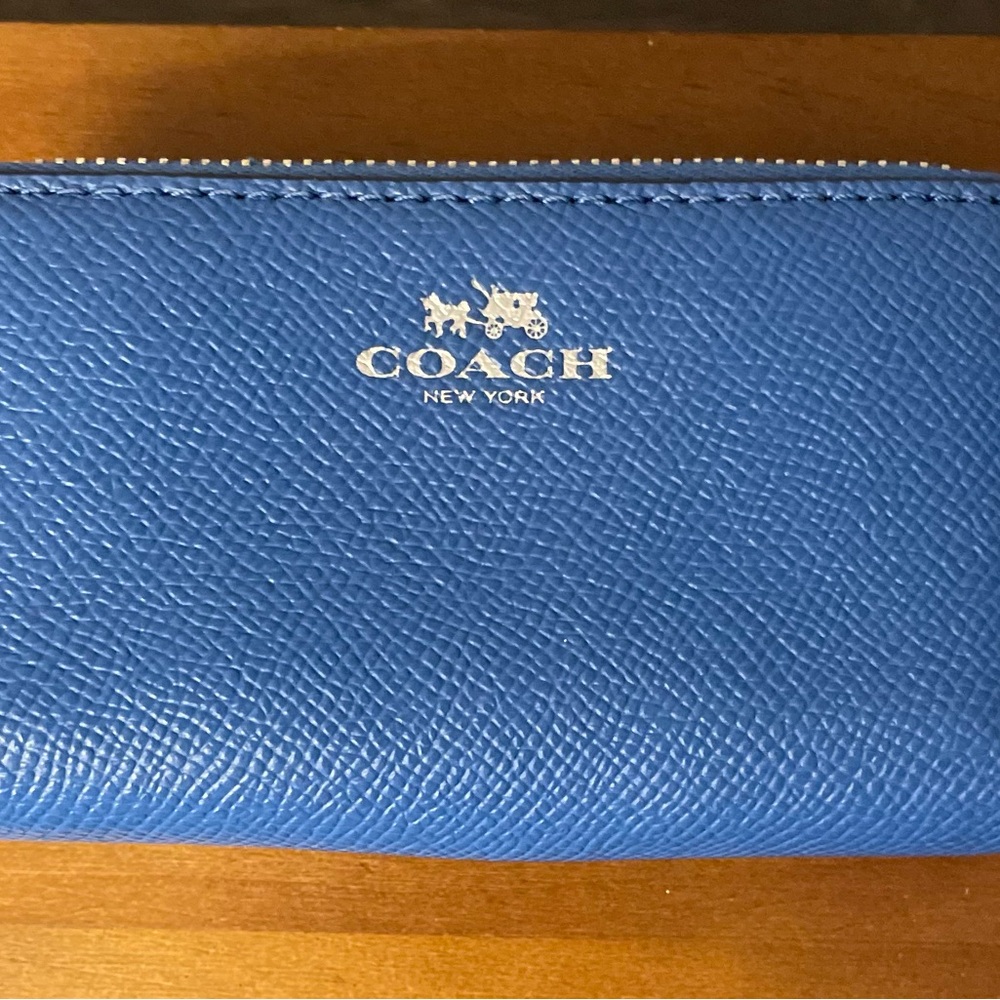 Coach Vibrant Blue Textured Wallet